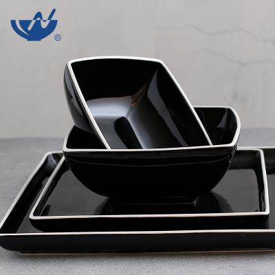 China 6.75 Inch Luxury Hotel Sustainable Reusable Porcelain Bowls Bright Glazed Ceramic Dinner Bowls for sale