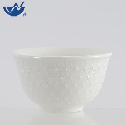 China 4.5 Inch Cheap White Ceramic Soup Bowl Viable New Bone Bowl Elegant For Dinner for sale