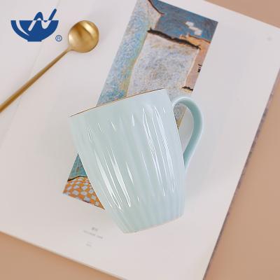 China Viable Cheap Price Colored Embossed Ceramic Mug Logo Coffee Mugs From China Custom Made for sale