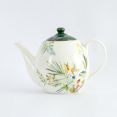 China Large Gold Rim Teapots Ceramic Tea Pot fine china wholesale viable for sale for sale