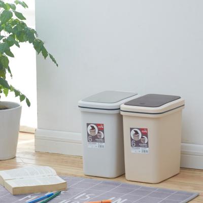 China Sustainable Advanced Household Waste Bin 6L / 10L / 15L Plastic Bin Squeezing Type Trash Can for sale