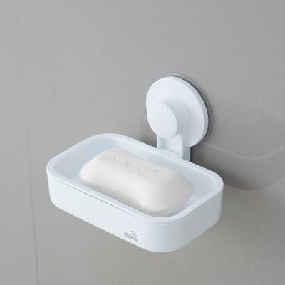 China Wholesale Adhesive ABS+PP Wall Mount Bathroom Double Soap Dish Household ABS+PP Plastic Soap Dish Holder With Bar for sale