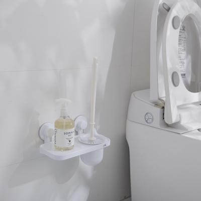 China Sustainable Toilet Accessory Brush Plastic Wholesale Plastic Suction Toilet Brush With Holder for sale