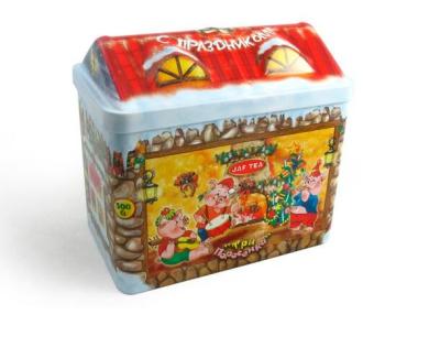 China Christmas Chocolate House Shape Tin Wholesaler for sale