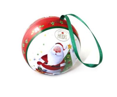 China Metal Christmas Ball Ornament Gift Tin for sale