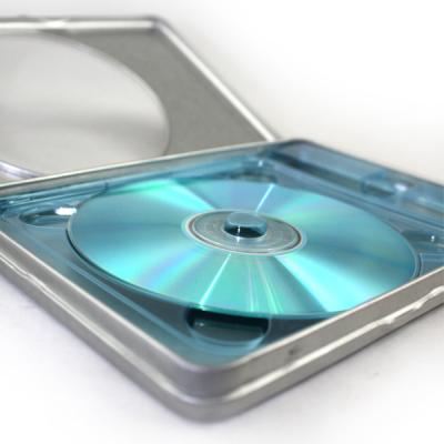 China factory direct stock silver metal DVD tin cases for sale