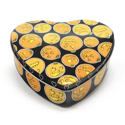 China Set Of 5 Halloween Pumpkin Heart Tins for sale