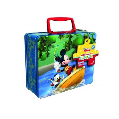 China Disney Mickey Mouse Puzzle Tin with Handle for sale