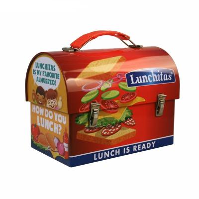 China Wholesale domed metal lunch box with handle for sale