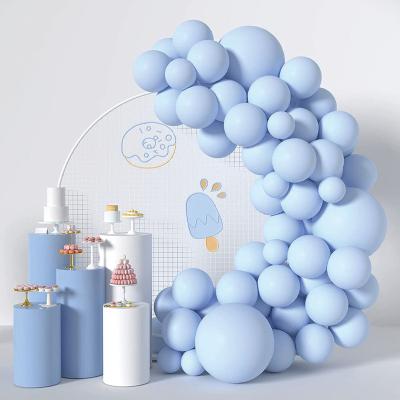 China Blue Color 80 PCS Macaron Wedding Baby Party Decoration 80's Birthday Party Decoration Latex Balloon Set for sale