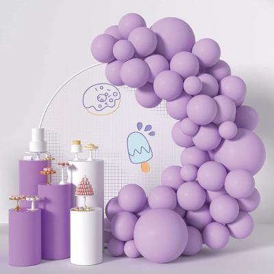 China 80 PCS Macaron Wedding Baby Party Decoration 80's Purple Color Wedding Birthday Party Decoration Latex Balloon Set for sale