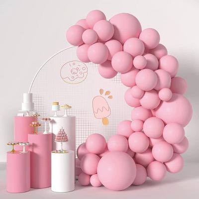 China Pink Color 80 PCS Macaron Wedding Baby Party Decoration 80's Birthday Party Decoration Latex Balloon Set for sale