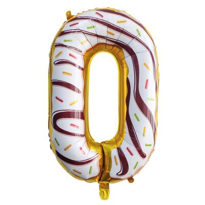 China Birthday Wedding Baby Party Decoration Donut 32inch Gradient Number Birthday Party Layout 0-9 Inflatable Foil Number Balloons for sale