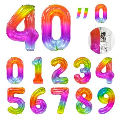 China Large Numbers 40inch 0-9 Jelly Numbers Inflatable Foil Number Balloons Baby Party Wedding Birthday Birthday Party Layout for sale