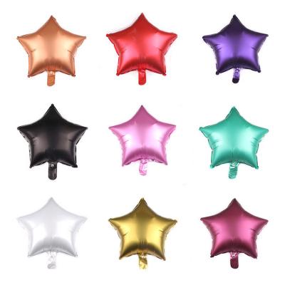 China New 18 Inch Frosted Star Aluminum Foil Balloons Five-pointed Wedding Party Decoration Aluminum Foil Balloons for sale