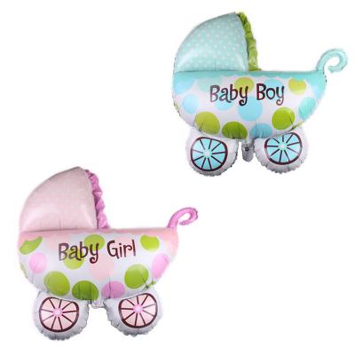 China Hot Sale Baby Stroller Shape Baby Shower Decoration Foil Balloons Baby Birthday Wedding Baby Party Decoration Reveal Balloon for sale