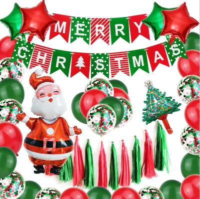 China Creative Christmas Party Festive Stage Layout Decoration Sequins Red and Green Latex Balloons for sale