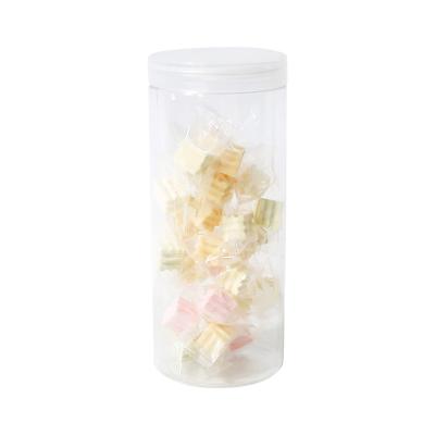 China Transparent Storage Jars Cosmetic Body Scrub Container Empty PET Plastic Jars With Aluminum Lids for sale