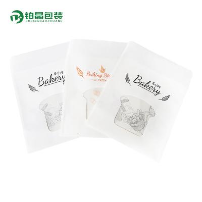 China Materials Sides Sealed 3 Recycled Biodegradable Food Package With Window Packaging Bags For Toast Bread Packaging China White Paper Bag for sale