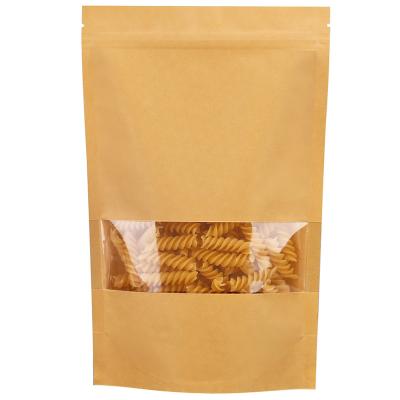 China High Quality Custom Logo Kraft Paper Self Standing Materials Zipper Bag Recycled Candy Cookies Tea Packaging Pouch for sale