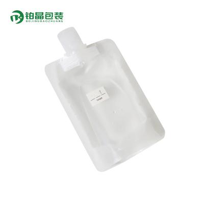 China Recycled Empty Clear Food Plastic Bag Materials Reusable Standup Cosmetic Faucet Storage Packaging Stand Up Spout Transparent Pouch With Flip Cover for sale