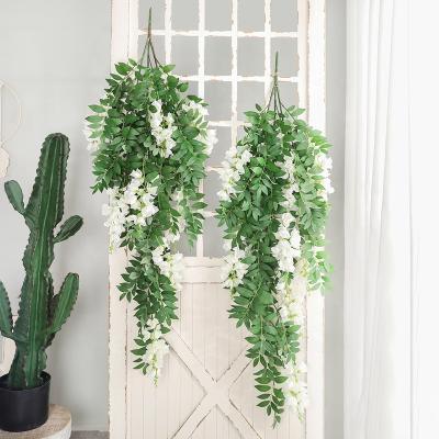 China Amazon supply beautiful colorful artificial silk flowers wedding decoration 130 cm wall hanging wisteria artificial flowers for sale