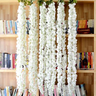 China Factory Wholesale 140cm Artificial Silk Wisteria Flower Wedding Decoration Wedding Party Hanging Wisteria Artificial Flowers for sale