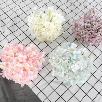 China 2020 new style sales artificial silk decorative flower 19cm lifelike artificial hydrangea handmade main living room for sale