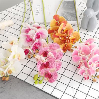 China Realistic High Quality Outdoor 3D Printing Butterfly Orchid Artificial Flowers Wedding Green Plant Wall Decoration 3D Main Artificial Flowers for sale