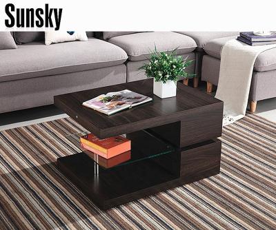 China Modern PANEL Walnut Bark Color With Revolving Functional Coffee Table SK073 for sale