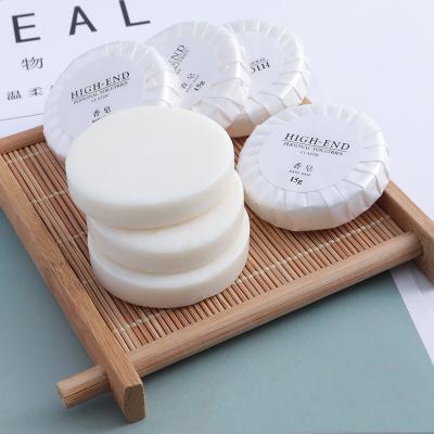 China Wholesale Custom Logo Home /Hotel /Traveling /Spa Mini Disposable Size Travel Toiletry Bar Hotel Amenities White Round Bath Soap for sale