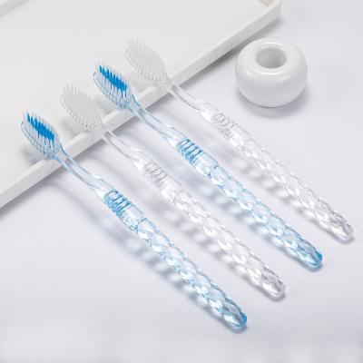 China Wholesale Custom Packaging Diamond PS Hard Handle PS Hard Handle Ultra Soft Bristle Adult Toothbrush With Logo for sale