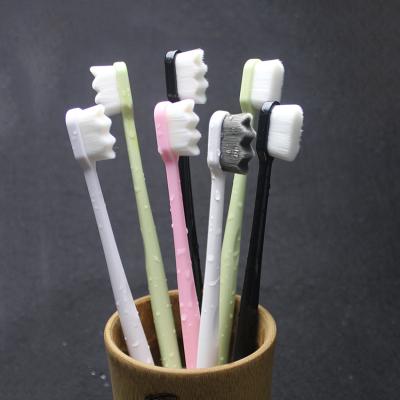 China 10000 Bristle Logo Plastic Manual Toothbrush Super Custom Micro 10000 Bristles For Adult Pregnant Woman for sale