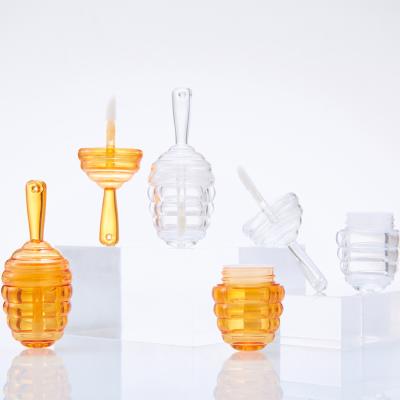 China Custom empty clear mini ABS 9ml honeycomb lip gloss cosmetics/material lip gloss tube containers with wand for sale