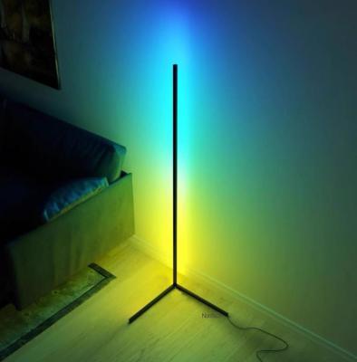 China Corner Floor 150cm Modern Modern Hotel Project Iron Floor Light RGB Smart LED App Lamp With Dimmable Light for sale