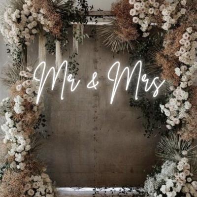 China Buildings Mr. and Mrs. Welcome Wedding Large Sign Wall Acrylic Signs Custom Neon Signs For Bedrooms for sale