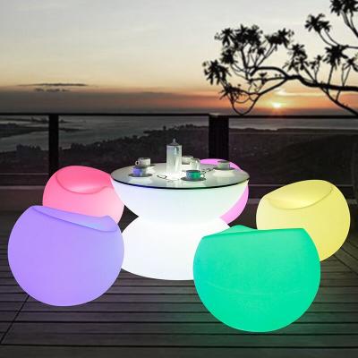 China Rechargeable+Waterproof+Colors Change Apple Shape Seating Chairs Garden Furniture Sofa Set LED Table Light Luxury Outdoor Living Room DC LED Furniture for sale