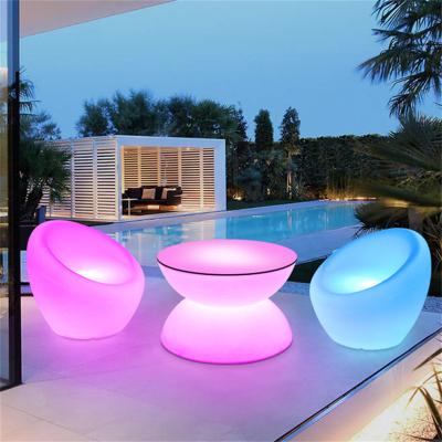 China Modern LED Outdoor Furniture Waterproof Outdoor Table / Tables And Sets Party Furniture Courtyard Chairs for sale