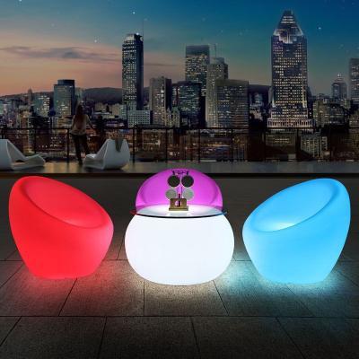 China Modern D68*H45cm LED Dining Table Refill Glow In The Dark LED Light Furniture for sale