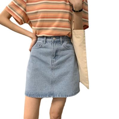 China Summer New High Waist Student Leisure Show Hip A-Line A-Line Soft Slim Breathable Korean Bag Denim Short Skirt Women's Half Body Denim Skirt for sale