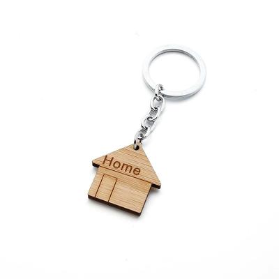 China Factory wholesale environmental friendly supplier custom engrave blank wooden key rings keychains for sale