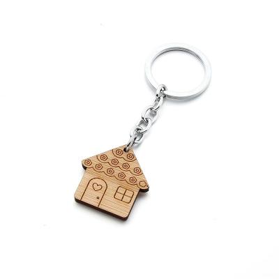 China Promotional Environmental Friendly Wholesale Price Custom Design Wooden Key Letters Chain for sale