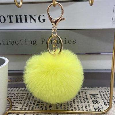 China High Quality Custom Hairy Flower Large Pom Pom Keychain from Fasion Huajing for sale