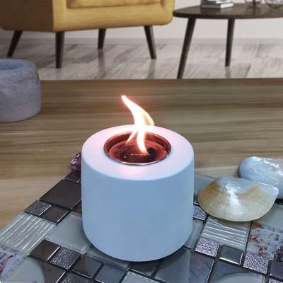 China Wholesale Stocked Fire Pit Table Top Ethanol Fire Pit Premium Concrete Portable Fire Pit Mini Cement Table Top Fireplace for sale