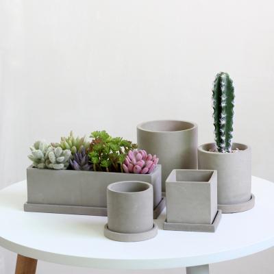 China Wholesale Artificial Flowers Mini Flower Pots China Indoor Planter Europe Clay Small Concrete Planter for sale