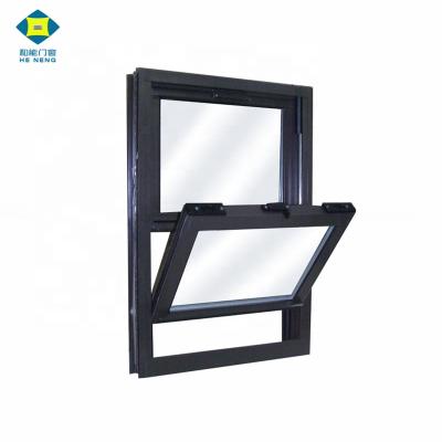 China Easily Openable White Double Hinged Conch PVC Glass Top Hung Casement Windows for sale