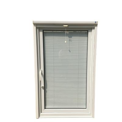 China Folding Screen UPVC Double Casement Glass Window With Blinds Inside for sale