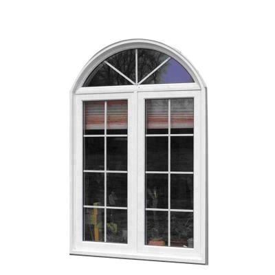 China Folding Screen Arch PVC Window UPVC White Half Moon Windows for sale