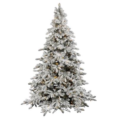 China Environmental Friendly Snow Tree Flocking Christmas Tree Led Pre Lit Artificial Christmas Tree For Holiday Decor for sale