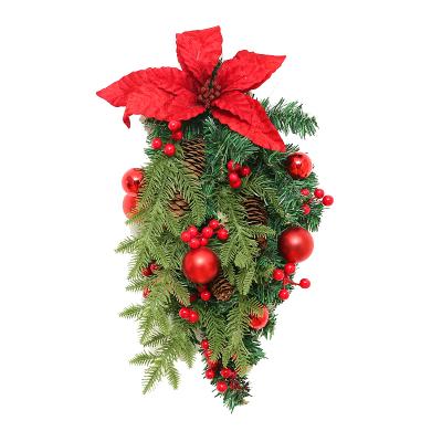 China Customizable Size Environmental Friendly Quality PVC Artificial Upside Down Christmas Tree Hanging Half For Home Wall Hanging Decoration for sale